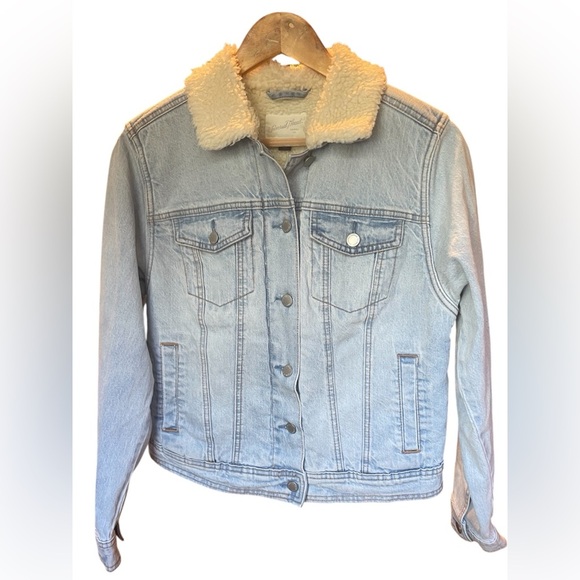 Universal Thread Light Blue Sherpa-Collar Jean Jacket Small NWT - Picture 1 of 7